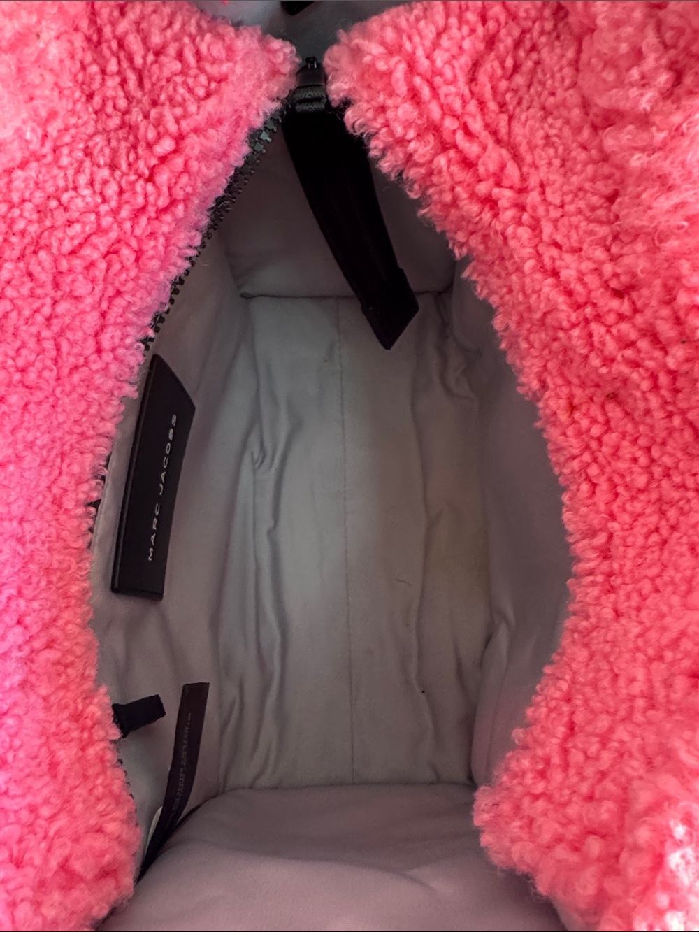 Marc Jacobs Medium Pink Plush Teddy Tote Bag AND Small Tan plush teddy tote bag - Picture 9 of 12